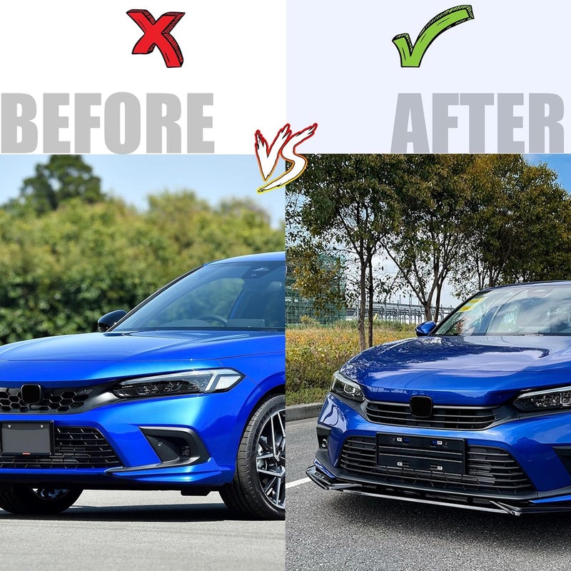 Gear Up Front Bumper Lip for Honda Civic 11th Gen Sedan & Hatchback 2022-2024 Gloss Black Front Lip Spoiler PP Front Bumper Lip Splitter Chin Spoiler - Image 5